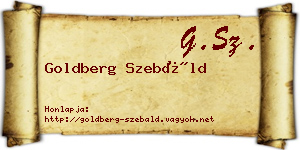 Goldberg Szebáld névjegykártya